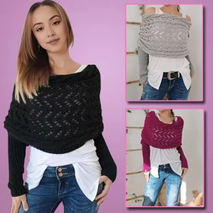 Pleteni šal sa rukavima | KNITKA