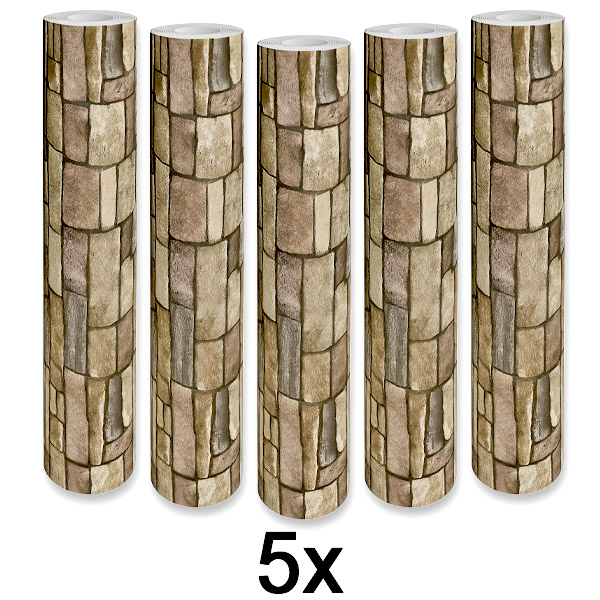 5x Samolepljivi 3D zidni panel sa uzorkom cigle | WALLCORWRAP