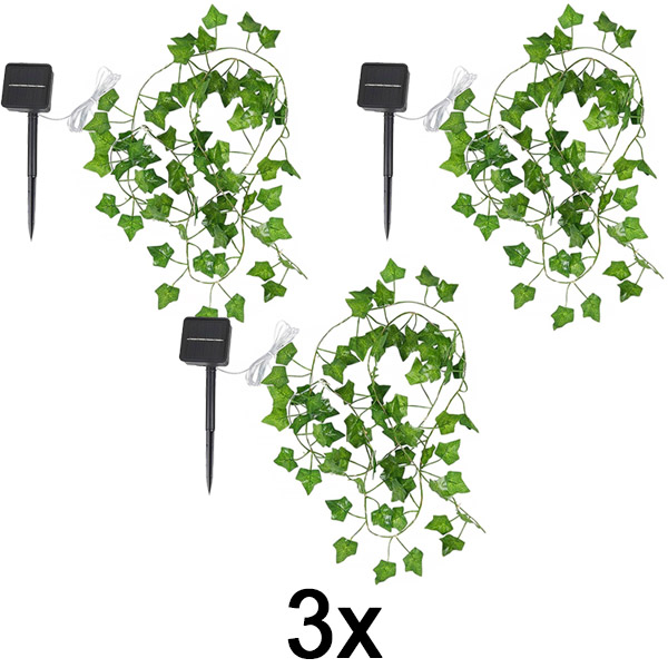3x Solarne lampe sa veštačkim listovima bršljana (5 m) | LEAFGLO