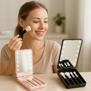 Mini set četkica sa LED ogledalom | GLOBRISTIC