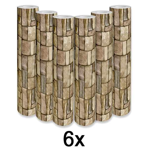 6x Samolepljivi 3D zidni panel sa uzorkom cigle | WALLCORWRAP